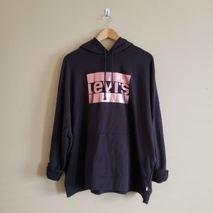 Levi's Dark Charcoal Hoodie with Rose Gold Graphic